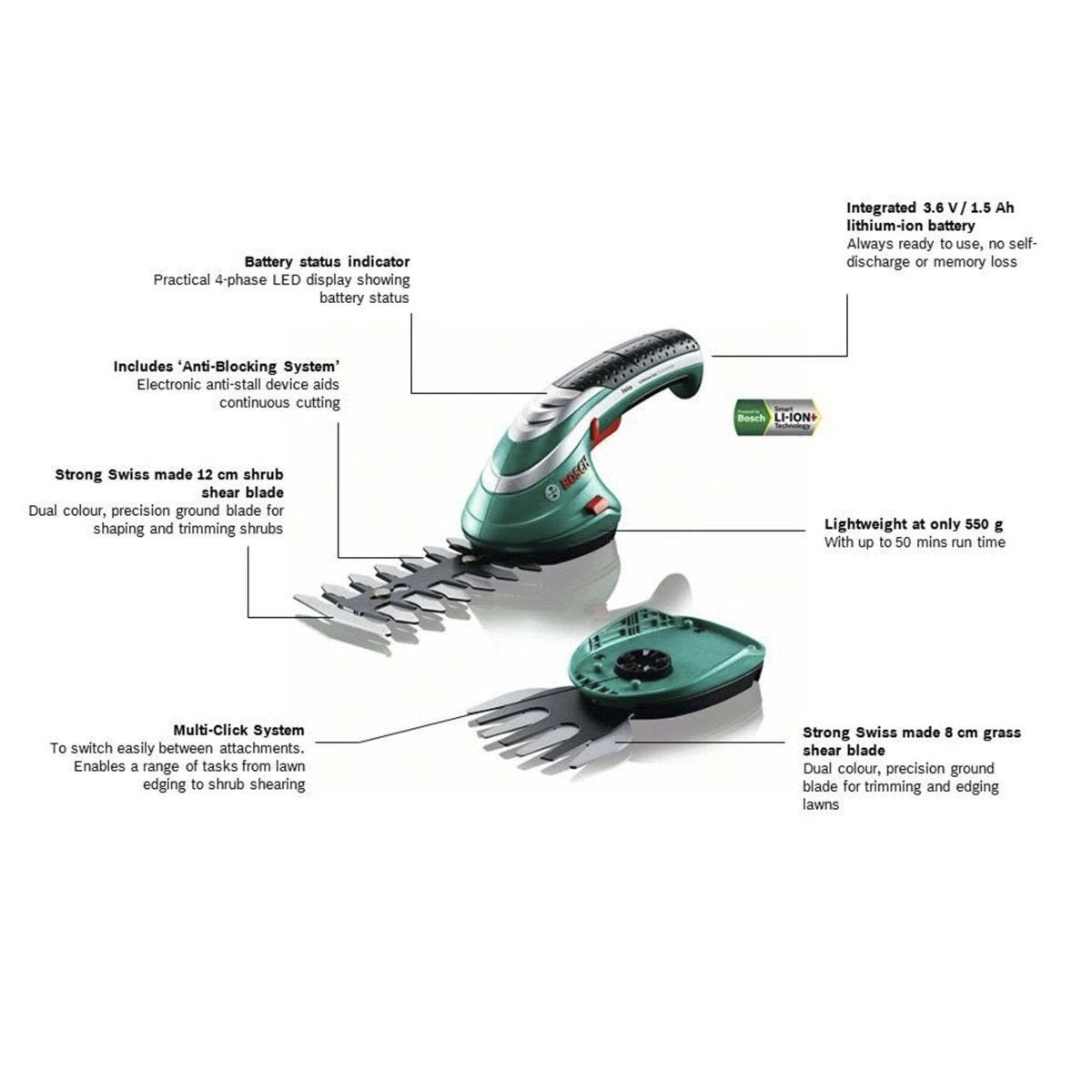 Bosch ISIO Cordless Shape & Edge Hedge Trimmer 6 Bosch ISIO Cordless Shape & Edge Hedge Trimmer - Image 6
