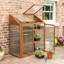 Rowlinson Hardwood Mini Greenhouse -Garden Tools Shop 193328
