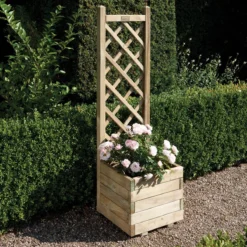 Rowlinson Square Small Garden Planter With Lattice