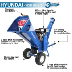 Hyundai HYCH1500E-2 420cc Wood Chipper -Garden Tools Shop 224336 3