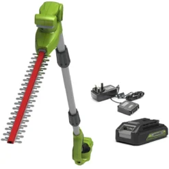 Greenworks 24v Cordless Long Reach Split-shaft Hedge Trimmer With 2Ah Lithium-ion Battery And Charger
