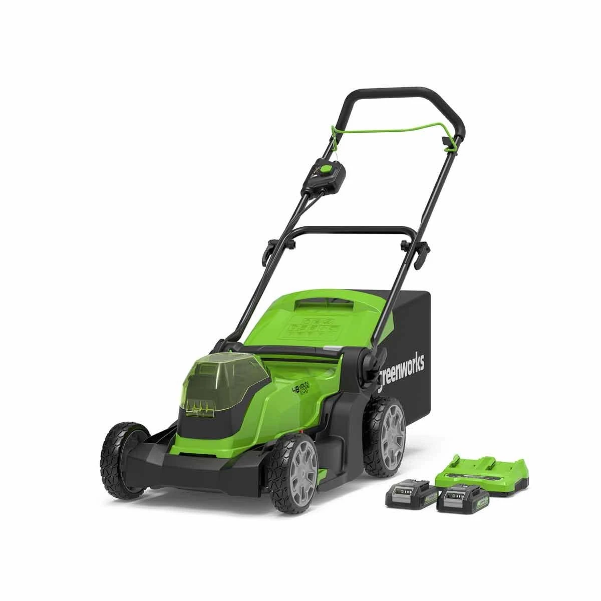 Greenworks 48v Cordless 41cm Lawnmower With Two 24v 2Ah Batteries & 2A Charger 2 Greenworks 48v Cordless 41cm Lawnmower With Two 24v 2Ah Batteries & 2A Charger - Image 2