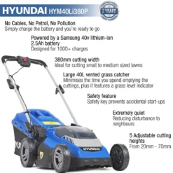 Hyundai HYM40LI380P 40v Rechargeable Lawn Mower -Garden Tools Shop 242911 23