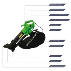 Charles Bentley Telescopic Electric Leaf Blower Vac With Variable Speed -Garden Tools Shop 245817 10 1