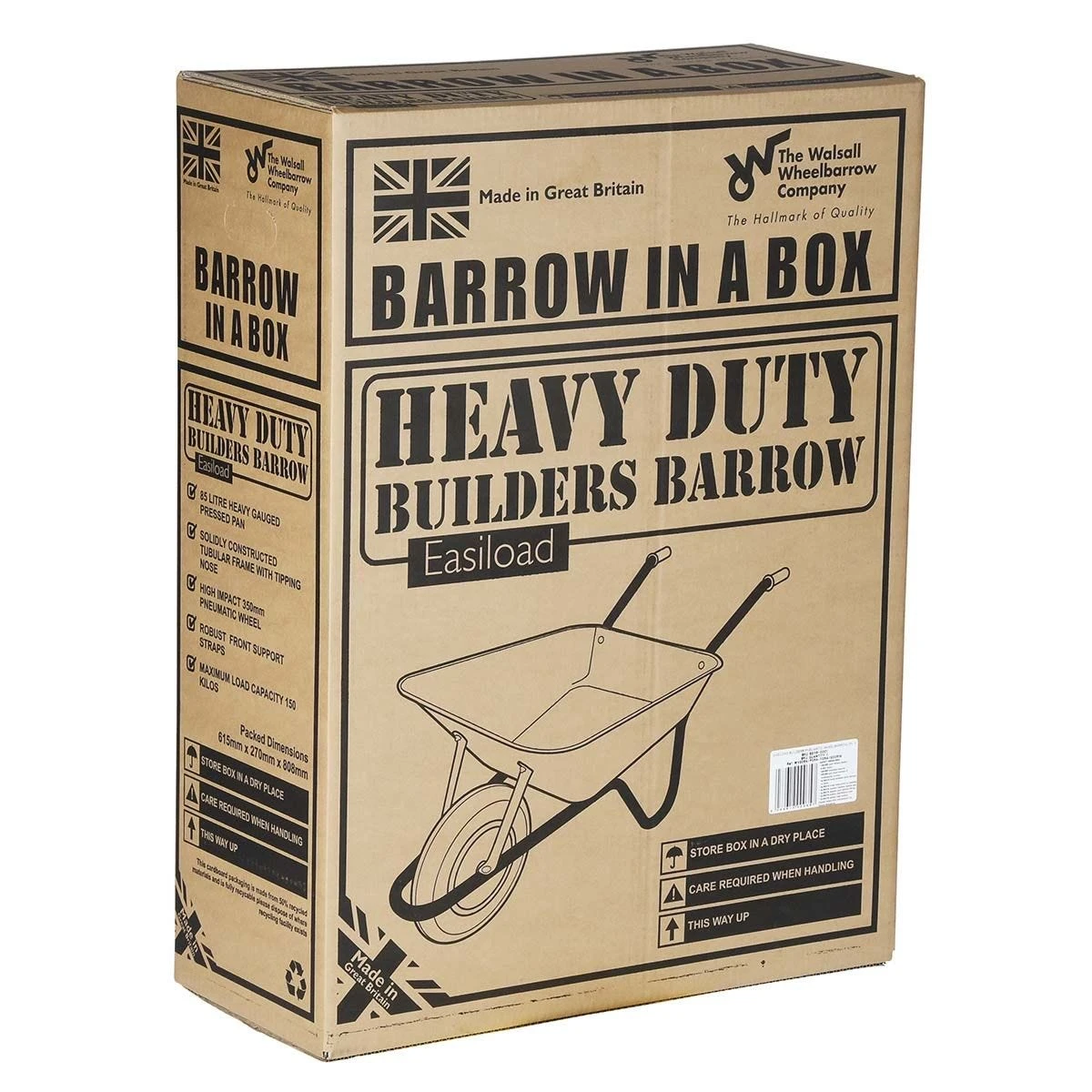 Walsall Wheelbarrow 85L Galvanised Barrow In A Box With Pneumatic Wheel 2 Walsall Wheelbarrow 85L Galvanised Barrow In A Box With Pneumatic Wheel - Image 2