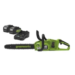 Greenworks 48v Cordless 36cm Brushless Motor Chainsaw With 2 X 24v 4Ah Battery And Charger