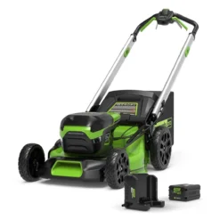 Greenworks 60v Cordless 46cm Brushless Self Propelled Lawn Mower With 4Ah Battery And Charger