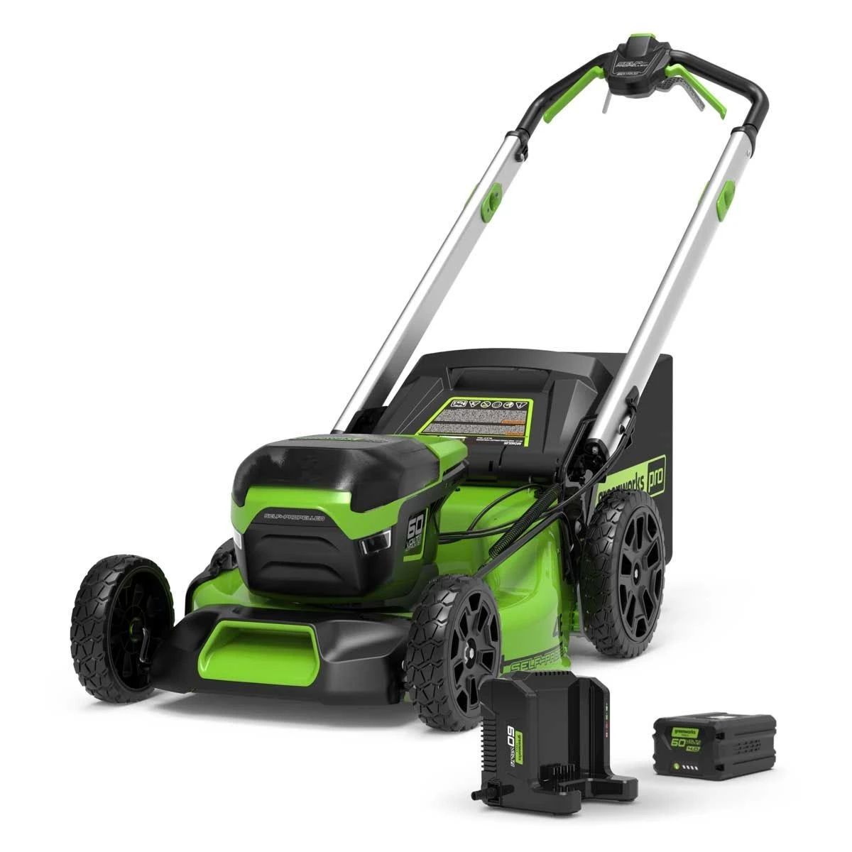 Greenworks 60v Cordless 46cm Brushless Self Propelled Lawn Mower With 4Ah Battery And Charger 1 Greenworks 60v Cordless 46cm Brushless Self Propelled Lawn Mower With 4Ah Battery And Charger