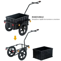 Reiten Cargo Trailer Bike With Carrier Utility Luggage - Black -Garden Tools Shop 249638 5