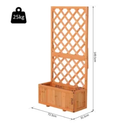 Outsunny Wooden Planter With Trellis -Garden Tools Shop 256381 3