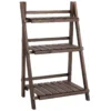 Outsunny Wooden Three Tier Plant Shelf Unit