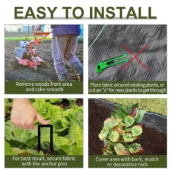 Outsunny 1m X 50m Weed Barrier Fabric 8 Outsunny 1m X 50m Weed Barrier Fabric -Garden Tools Shop 256391 4