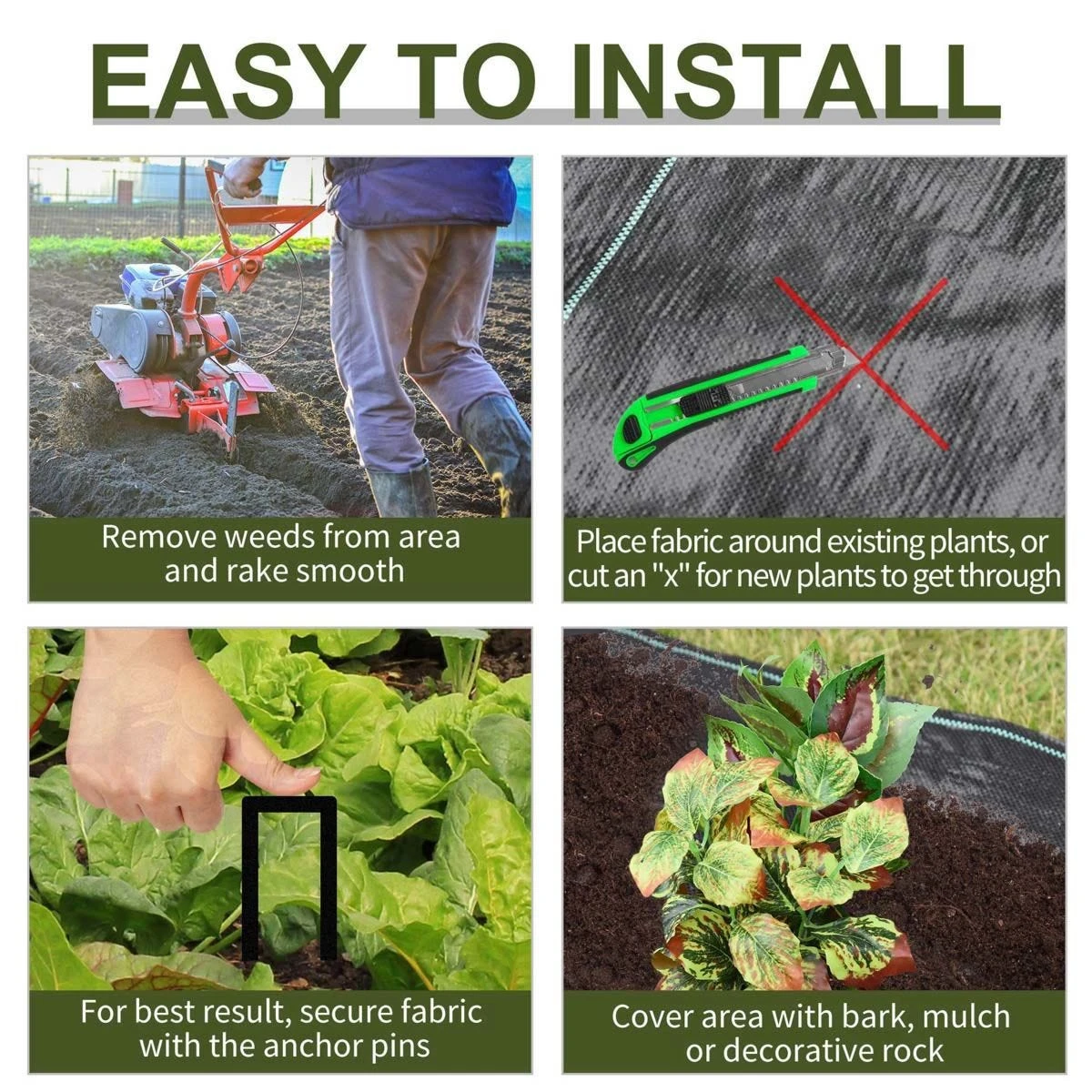 Outsunny 1m X 50m Weed Barrier Fabric 4 Outsunny 1m X 50m Weed Barrier Fabric - Image 4