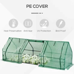 Outsunny Polytunnel Greenhouse With Steel Frame -Garden Tools Shop 260957 4