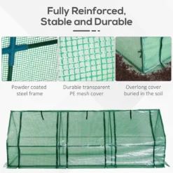 Outsunny Polytunnel Greenhouse With Steel Frame -Garden Tools Shop 260957 5