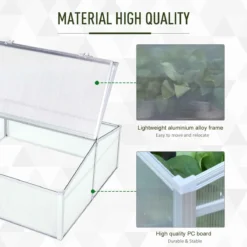 Outsunny 2 Level Adjustable Cold Frame Greenhouse -Garden Tools Shop 260977 6