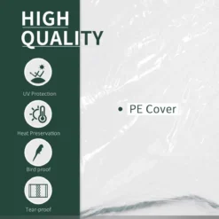 Outsunny PVC 1 X 2.5m Tunnel Greenhouse With Steel Frame -Garden Tools Shop 260981 5