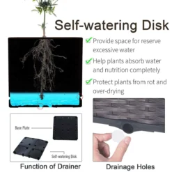 Outsunny Rattan Effect Raised Duo Planter - Brown -Garden Tools Shop 261078 4