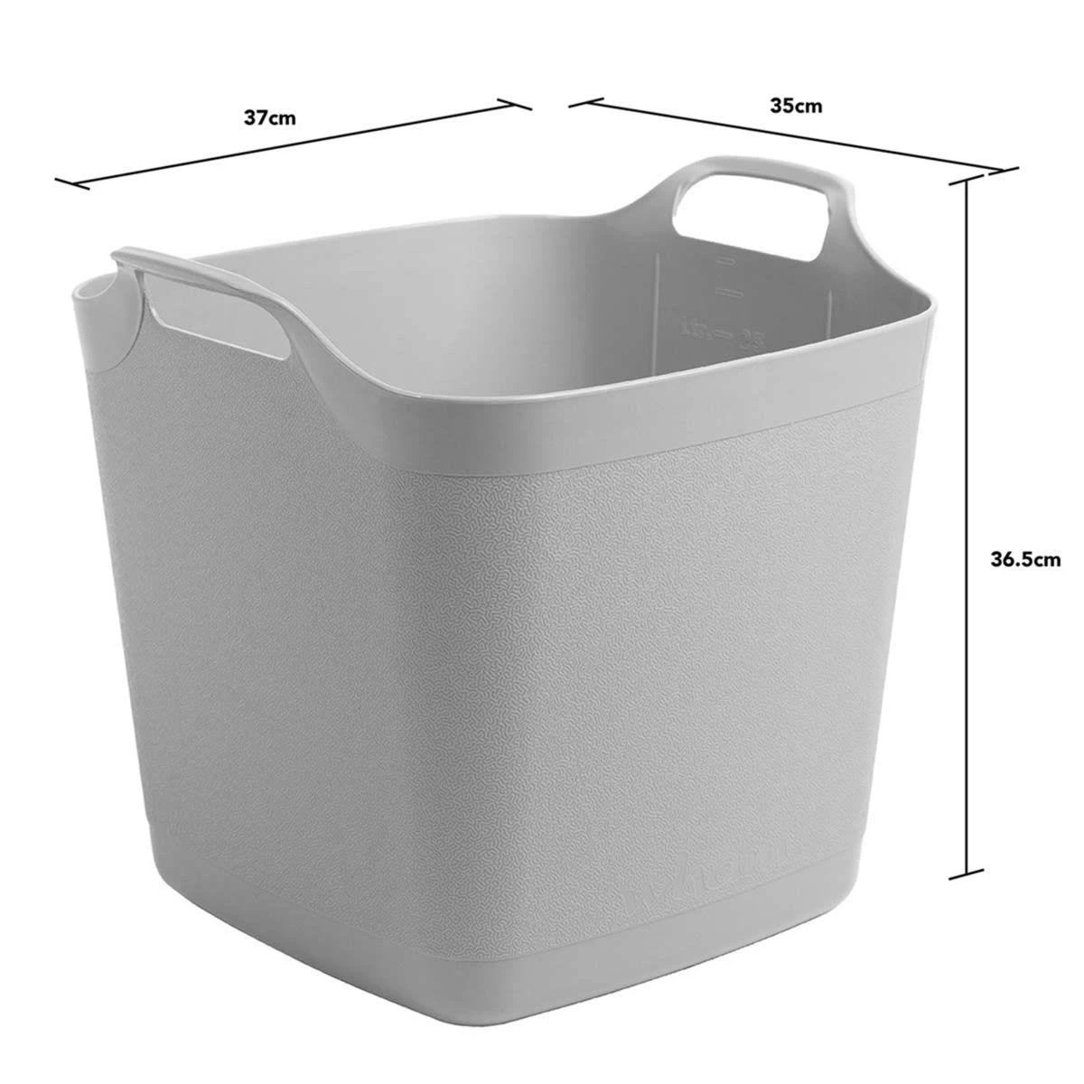 Wham Set 2 25 Litre Flexi-Store Graduated Square Tub - Grey 4 Wham Set 2 25 Litre Flexi-Store Graduated Square Tub - Grey - Image 4