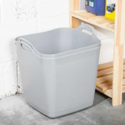Wham Set 2 40 Litre Flexi-Store Graduated Square Tub - Grey -Garden Tools Shop 268702 2