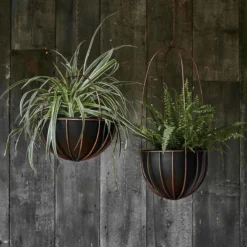 Ivyline Indoor Kensington Copper Tall Hanging Planter - H60Cm X D24Cm