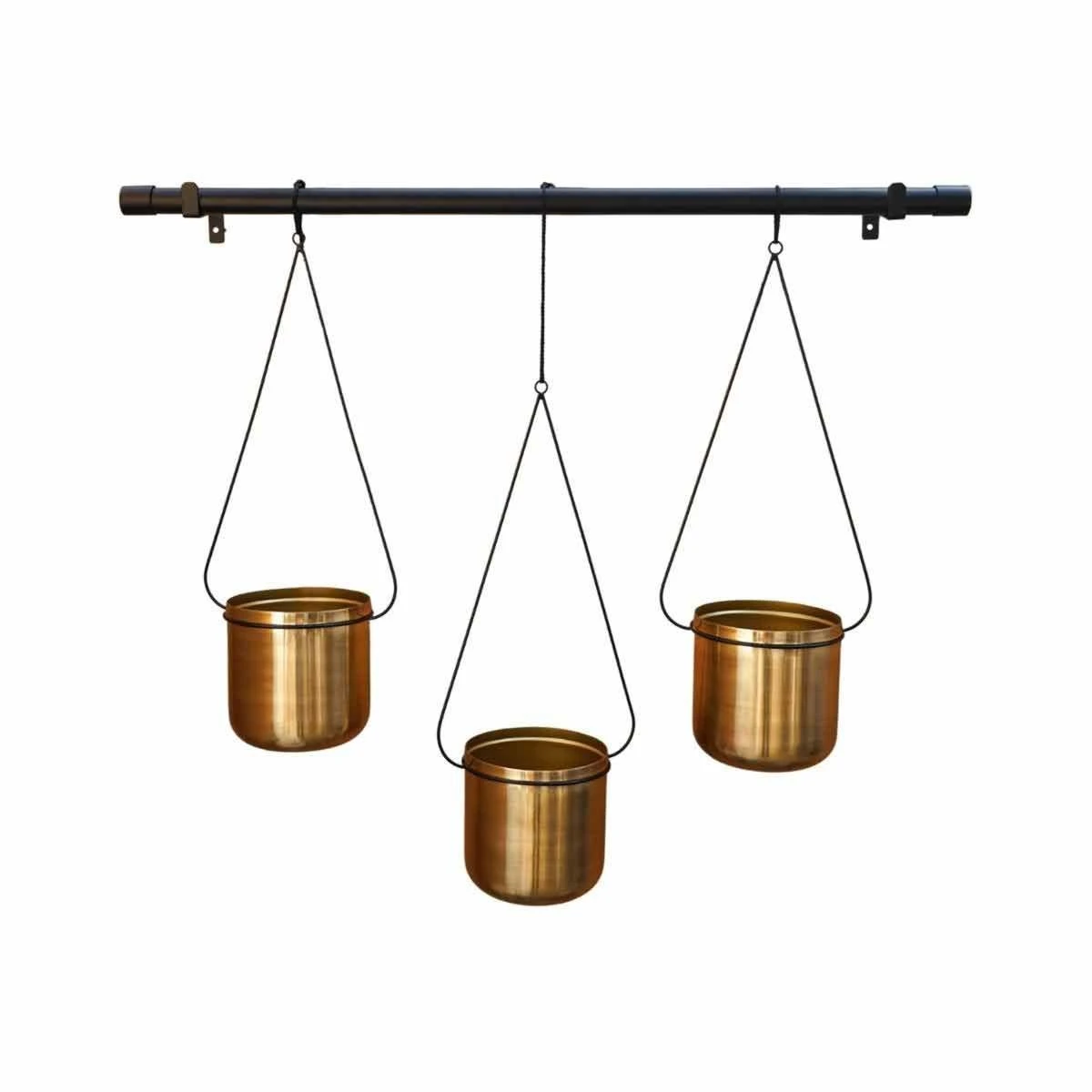 Ivyline Linear Hanging Planters In Black And Gold - 81Cm 2 Ivyline Linear Hanging Planters In Black And Gold - 81Cm - Image 2