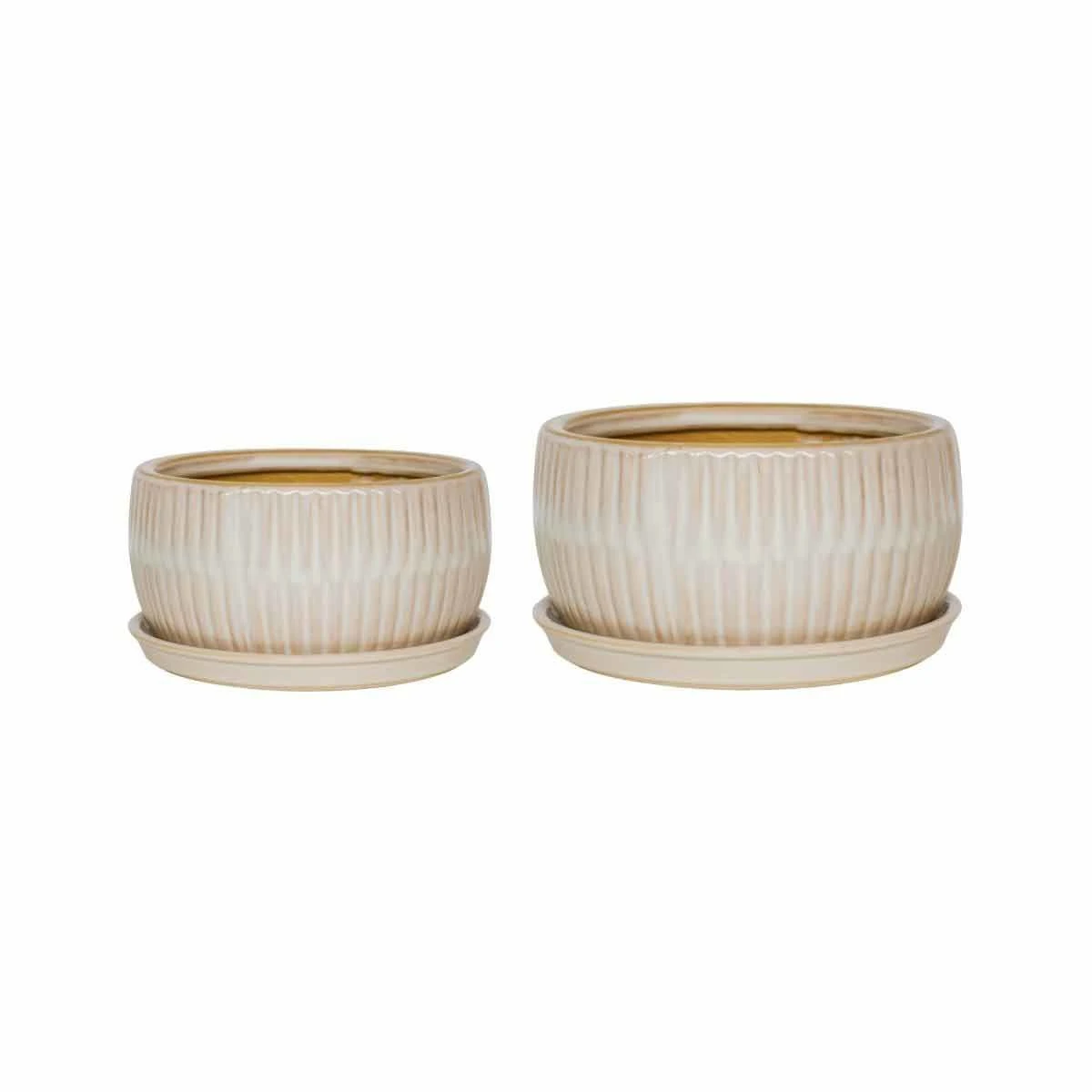 Ivyline White Round Bonsai Planter Set Of 2 1 Ivyline White Round Bonsai Planter Set Of 2