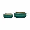Ivyline Square Bonsai Planter Teal Set Of 2