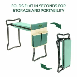 Gardenkraft Folding Portable Garden Kneeler With Tool Bag - Green -Garden Tools Shop 307997 7