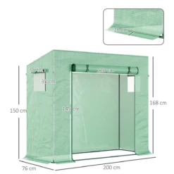 Outsunny 198x77x168cm Tomato Greenhouse Grow House With Roll Up Door -Garden Tools Shop 308466 3