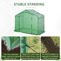 Outsunny 3.4x5.9Ft Walk-in Greenhouse Outdoor Garden Plant Shelter Steel Frame -Garden Tools Shop 308468 6