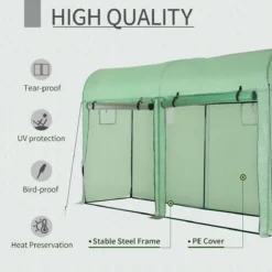 Outsunny Garden Plant Tomato Growth Greenhouse W/ 2 Doors 4 Windows 3 X 1 X 2M -Garden Tools Shop 308477 4