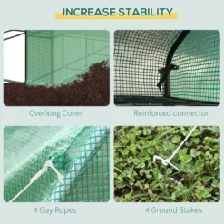 Outsunny Walk In Garden Greenhouse With Shelves Polytunnel Steeple Grow House New -Garden Tools Shop 308478 7
