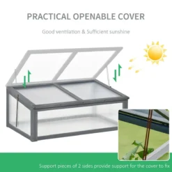 Outsunny Square Wooden Outdoor Greenhouse 100 X 65 X 40cm -Garden Tools Shop 308479 4