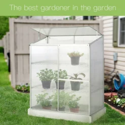 Outsunny 4x2Ft 3-tier Greenhouse Outdoor Plant Grow Aluminium Frame W/ Roof Door -Garden Tools Shop 308480 4