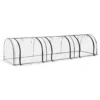 Outsunny Tunnel Greenhouse Steel Frame For Garden W/ Zipper Doors