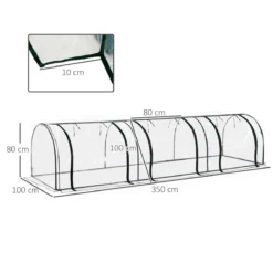 Outsunny Tunnel Greenhouse Steel Frame For Garden W/ Zipper Doors -Garden Tools Shop 308494 3