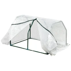 Outsunny Mini Greenhouse Grow House PVC Cover Steel Frame White 99 X 71 X 60cm