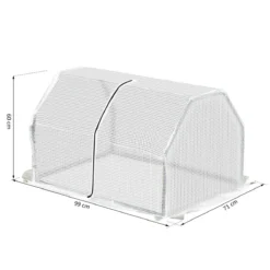 Outsunny Mini Greenhouse Grow House PVC Cover Steel Frame White 99 X 71 X 60cm -Garden Tools Shop 308495 3