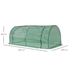 Outsunny Tunnel Greenhouse Grow House Steel Frame Pe Green 200x100x80 Cm 10 Outsunny Tunnel Greenhouse Grow House Steel Frame Pe Green 200x100x80 Cm -Garden Tools Shop 308496 3