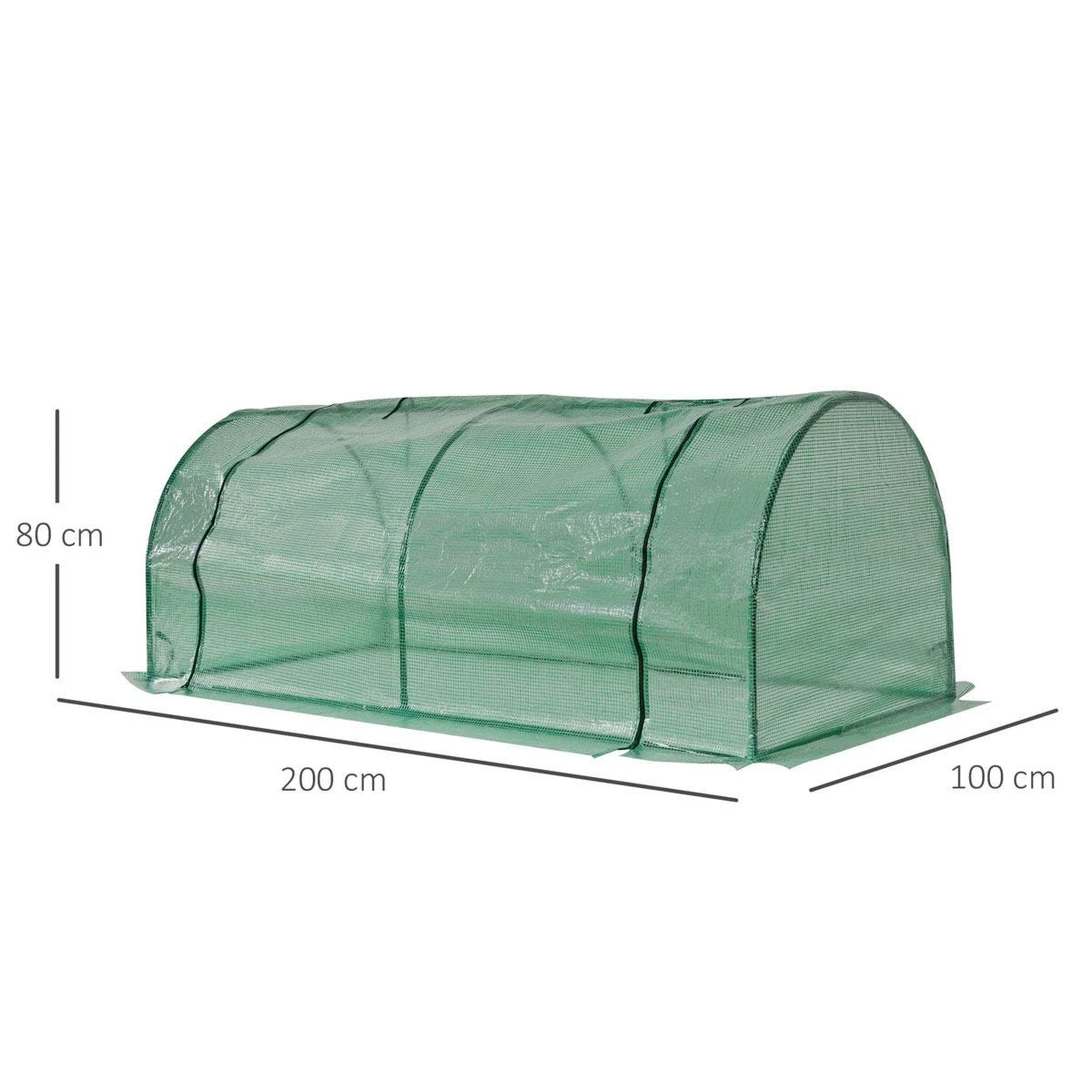 Outsunny Tunnel Greenhouse Grow House Steel Frame Pe Green 200x100x80 Cm 3 Outsunny Tunnel Greenhouse Grow House Steel Frame Pe Green 200x100x80 Cm - Image 3