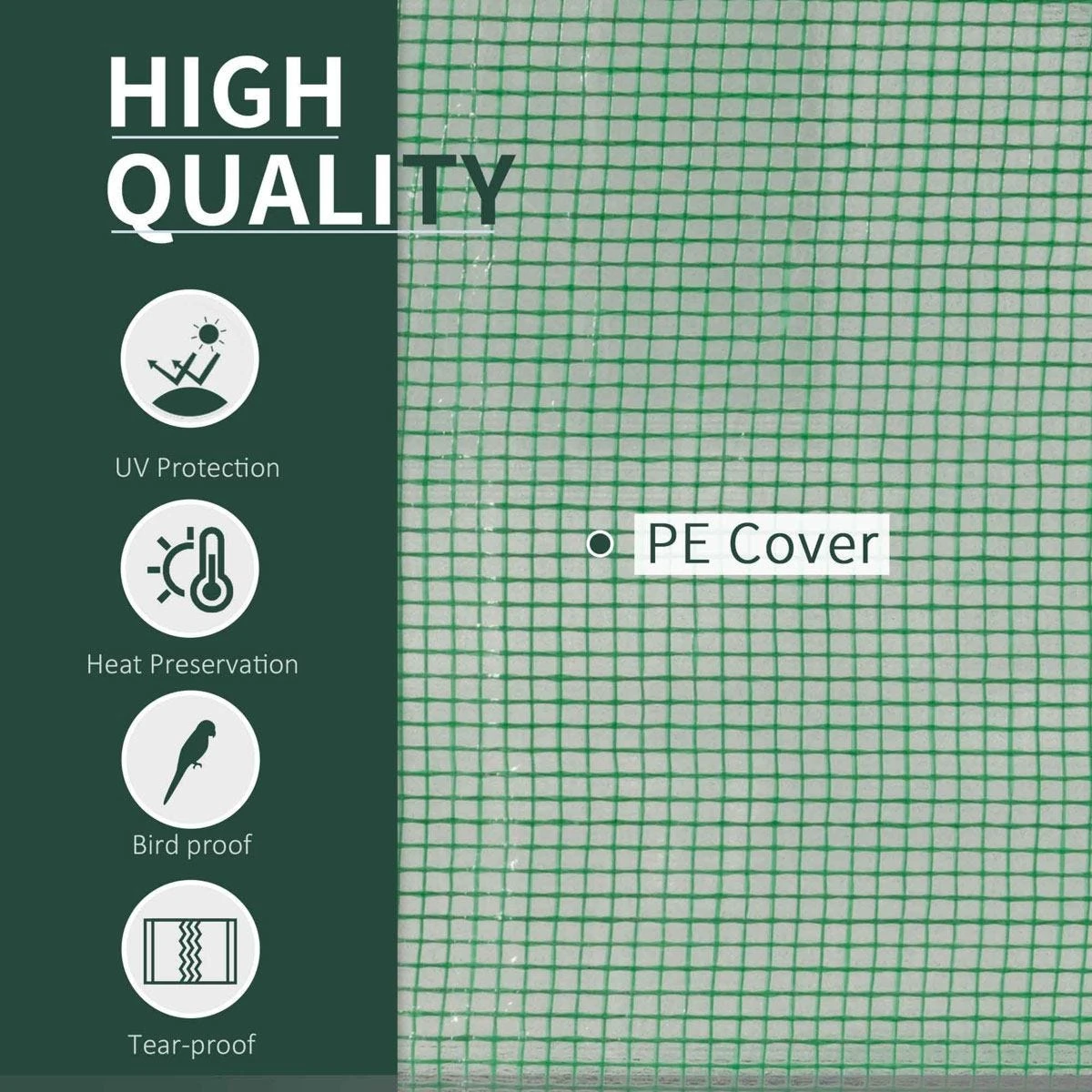 Outsunny Tunnel Greenhouse Grow House Steel Frame Pe Green 200x100x80 Cm 4 Outsunny Tunnel Greenhouse Grow House Steel Frame Pe Green 200x100x80 Cm - Image 4