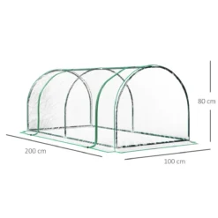 Outsunny Tunnel Greenhouse Grow House Steel Frame Pe Transparent 200x100x80 Cm -Garden Tools Shop 308497 3