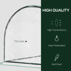 Outsunny Tunnel Greenhouse Grow House Steel Frame Pe Transparent 200x100x80 Cm -Garden Tools Shop 308497 6