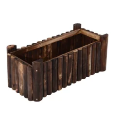 Outsunny Raised Flower Bed Wooden Rectangular Planter Container Box 4 Feet