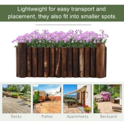 Outsunny Raised Flower Bed Wooden Rectangular Planter Container Box 4 Feet -Garden Tools Shop 308610 4