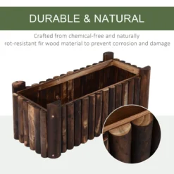 Outsunny Raised Flower Bed Wooden Rectangular Planter Container Box 4 Feet -Garden Tools Shop 308610 6