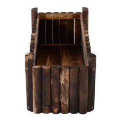 Outsunny Raised Flower Bed Wooden Rectangular Planter Container Box 4 Feet -Garden Tools Shop 308610 7