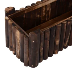 Outsunny Raised Flower Bed Wooden Rectangular Planter Container Box 4 Feet -Garden Tools Shop 308610 8