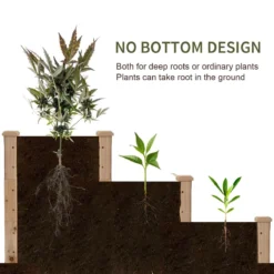 Outsunny Wooden Raised Bed 3-tier Planter Kit Elevated Plant Box 124x124x56cm -Garden Tools Shop 308619 5